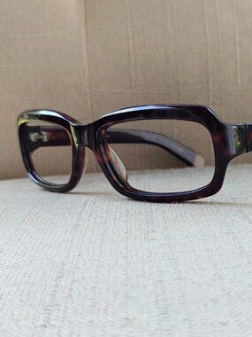 Vintage DKNY Eyeglasses Frame Dark Brown Tortoise Eyewear Unisex Glasses